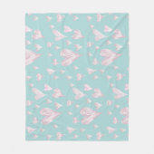 Harten waterverf fleece deken (Voorkant)