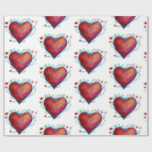 Harten Waterverf Liefde Wrapping Papier (Vlak)