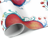 Harten Waterverf Liefde Wrapping Papier (Rol Hoek)