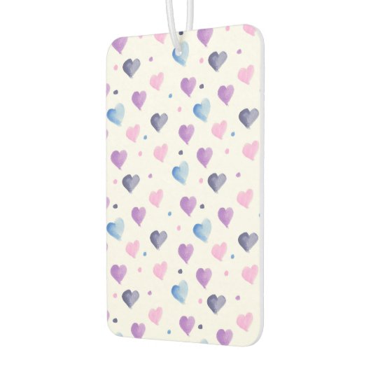 Harten Waterverf Patroon Blauw Roze Paarse Luchtverfrisser (Links)