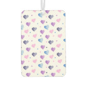 Harten Waterverf Patroon Blauw Roze Paarse Luchtverfrisser (Achterkant)