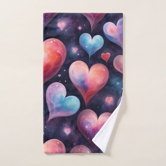 Harten Waterverf Valentijn Kunst Bad Handdoek (Handdoek)