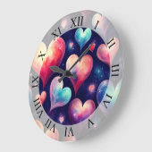 Harten Waterverf Valentijn Kunst Grote Klok (Hoek)