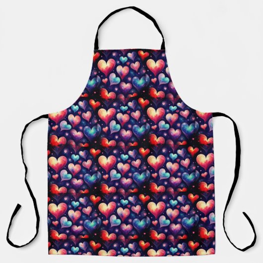 Harten Waterverf Valentijn Kunst Schort (Voorkant)