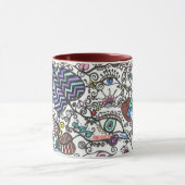 - Harten, wijnstokken en ogen Mok (Midden)