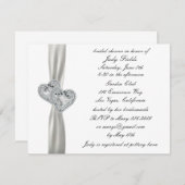 Harten Wit Bruiloft Bruids Douche Uitnodigingen (Voorkant / Achterkant)