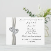 Harten Wit Bruiloft Verloving Party Uitnodiging (Staand voorkant)