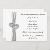 Harten Wit Bruiloft Verloving Party Uitnodiging (Voorkant / Achterkant)