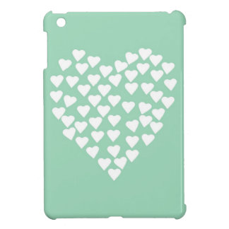Harten Wit hart op mint iPad Mini Case