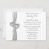 Harten Wit Huwelijksuitnodiging Kaart (Voorkant)