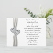 Harten Wit Huwelijksuitnodiging Kaart (Staand voorkant)