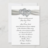 Harten Wit Huwelijksuitnodiging Kaart (Voorkant)