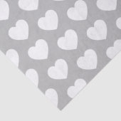 Harten, wit op grijs weefselpapier tissuepapier (Detail)