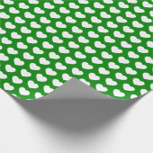 Harten, wit op groenboek cadeaupapier (Hoek)