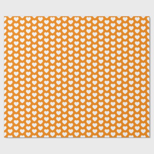 Harten, wit op Oranje pakpapier (Vlak)