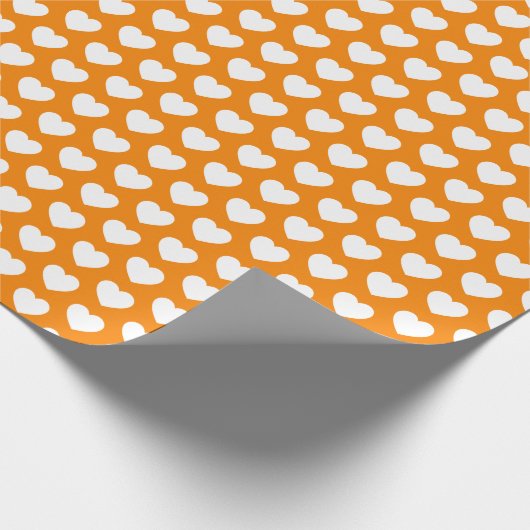 Harten, wit op Oranje pakpapier (Hoek)