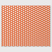 Harten, wit op Oranje papier met heldere vulling (Vlak)