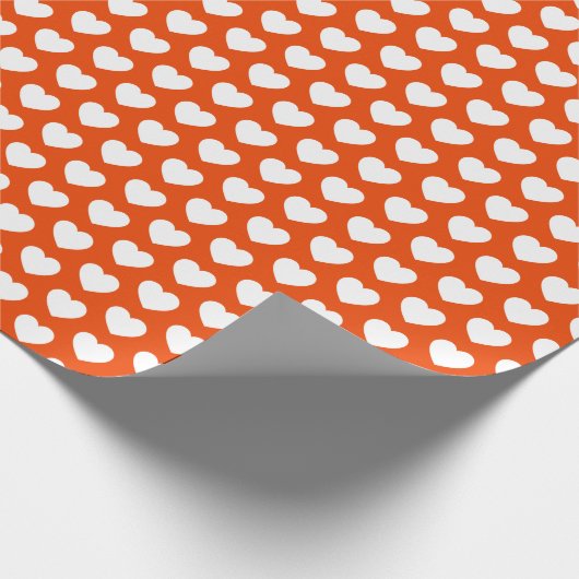 Harten, wit op Oranje papier met heldere vulling (Hoek)