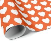 Harten, wit op Oranje papier met heldere vulling (Rol Hoek)