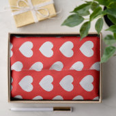 Harten, wit op papier met rood weefsel (Geschenk)
