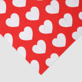 Harten, wit op papier met rood weefsel (Detail)