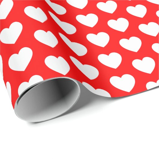 Harten, wit op rood pakpapier (Rol Hoek)