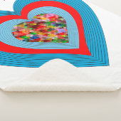 Harten witte sherpa deken met gepersonaliseerde na (3/4)