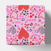 Harten, XOXO roze Borden van het Patroonpapier Bedankdoosjes (Bovenkant)