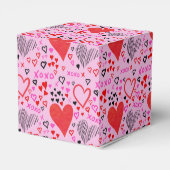 Harten, XOXO roze Borden van het Patroonpapier Bedankdoosjes (Achterkant)