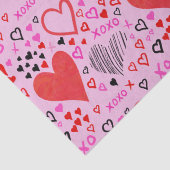Harten, XOXO roze patroon Tissuepapier (Detail)