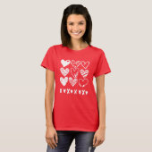 Harten XOXO Valentijnsdag Vrouwen Meisje Gift T-shirt (Voorkant volledig)