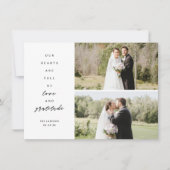 Harten zijn drie foto's vol bruiloft Hartelijk dan Bedankkaart (Voorkant)