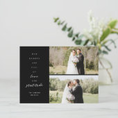 Harten zijn drie foto's vol bruiloft Hartelijk dan Bedankkaart (Staand voorkant)