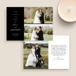 Harten zijn drie foto's vol bruiloft Hartelijk dan Bedankkaart