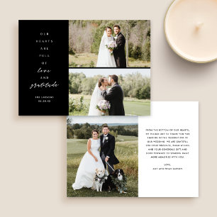 Harten zijn drie foto's vol bruiloft Hartelijk dan Bedankkaart