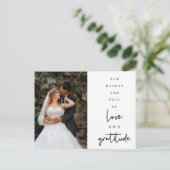 Harten zijn Full Script Weddenfoto Hartelijk dank Briefkaart (Staand voorkant)