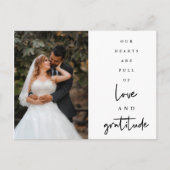 Harten zijn Full Script Weddenfoto Hartelijk dank Briefkaart (Voorkant)