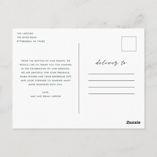 Harten zijn twee foto-bruiloft vol Dank je Briefkaart (Achterkant)