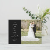 Harten zijn twee foto's van Black Weddenschap Bedankkaart (Staand voorkant)