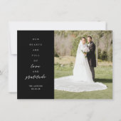 Harten zijn twee foto's van Black Weddenschap Bedankkaart (Voorkant)