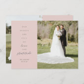 Harten zijn twee foto's van het donkere grijze huw bedankkaart (Voorkant / Achterkant)