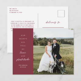 Harten zijn Vol Foto Trouw Trouwkaart Bedankt Briefkaart
