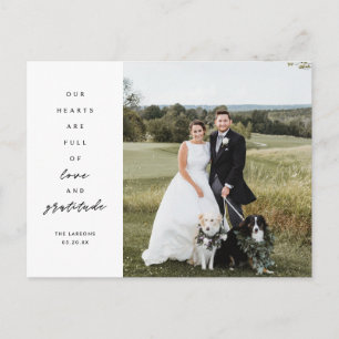 Harten zijn volledige foto-bruiloft Dankuwel Briefkaart