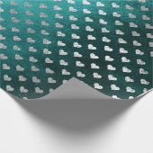 Harten Zilver Blauwgroen Aquatisch Diep Tropisch G Cadeaupapier (Hoek)