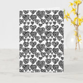 Harten - Zwart op wit Kaart (Gele Bloem)