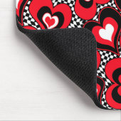 Harten, zwart, rood en wit. muismat (Hoek)