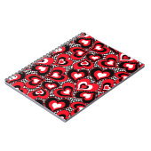 Harten, zwart, rood en wit. notitieboek (Linkerzijde)