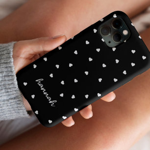 Harten Zwart & Wit Patroon Monogram iPhone Case-Mate iPhone Case