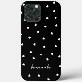 Harten Zwart & Wit Patroon Monogram iPhone Case-Mate iPhone Case (Achterkant)