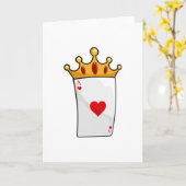 Hartenaas met Kroon op Koningin Kaart (Gele Bloem)